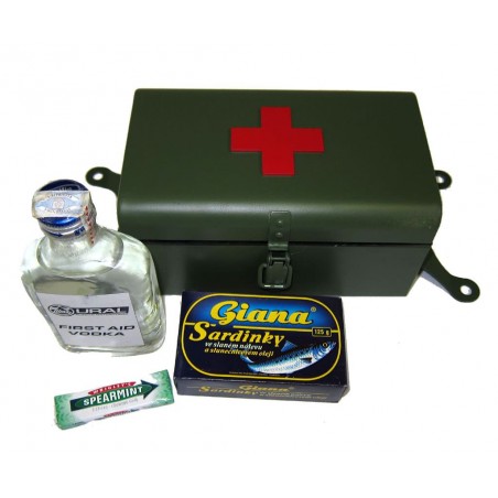 First Aid Box Green With Red Cross Logo