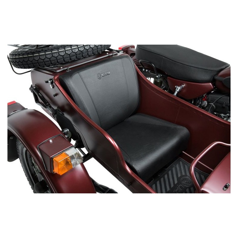 Sidecar seat set with backrest and luggage box, black