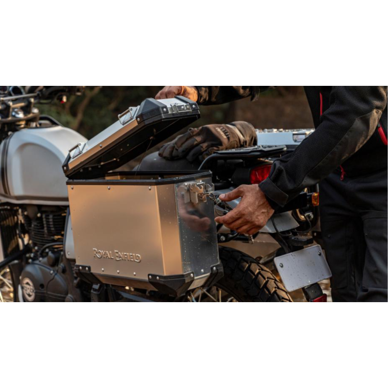 Royal Enfield Himalayan & Scram 411 hot Koffer Gepäckkoffer silber