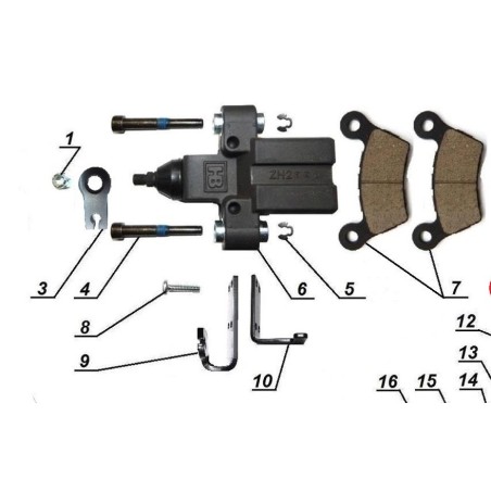 Rear Brake Caliper with Integrated Parking Brake Ural up to 2021